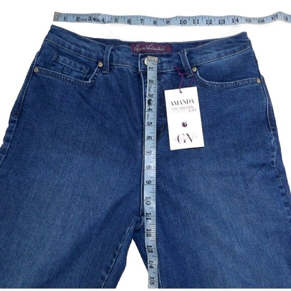 GLORIA VANDERBILT slimming blue jeans high waist straight leg size 10 inseam 28" - Picture 2 of 4